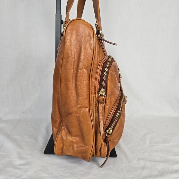 Gianni Bini Leather Shoulder Bag Chestnut - Cognac Brown - Picture 10 of 16
